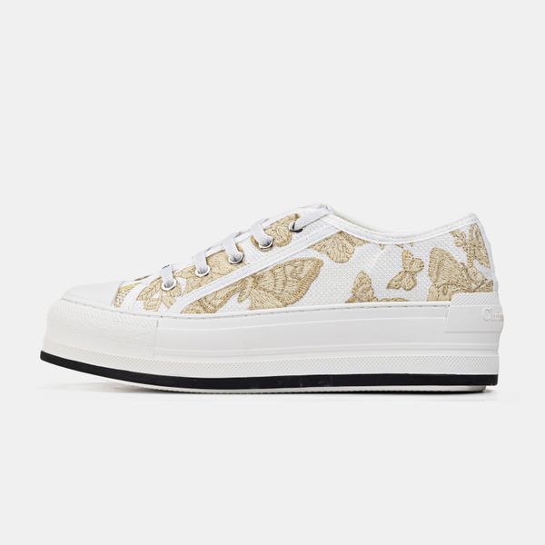 Dior B23 White Grey Platform Gold Batterfly dr-21117-36 фото